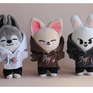 Set con cappuccio per Skzoo, vestito autunnale per Skzoo, vestiti di peluche Stray Kids, vestiti Skzoo, abbigliamento Skzoo, vestito Skzoo