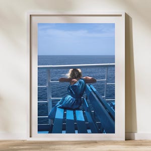 Fine Art Photography Print | Greek Island Aesthetic | Blue Tones & Calm Horizons | Minimalist Wall Art | Sea View Poster | Coastal Decor