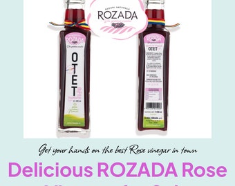 Vinaigre de rose Rozada - 200 ml - 100 % naturel, fabriqué à la main, fabriqué dans l'UE