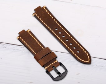 Leather Watch Strap Suitable for ORIS | Brown Leather Watch Band | Watch bands for men 11MM 12MM | Custom Strap | Handmade Strap