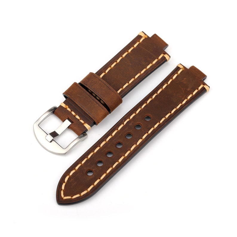 Leather Watch Strap Suitable for ORIS Brown Leather Watch Band Watch bands for men 11MM 12MM Custom Strap Handmade Strap image 3