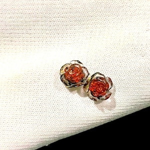 Red Rose Earrings| Stud Earrings| Minimalistic Jewelry.