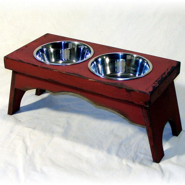 Primitive Splay Leg Elevated Dog Bowl Feeder - 2 Dish