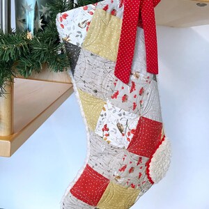 Christmas boot Santa Claus boot Christmas decoration fireplace sock patchwork 45 cm