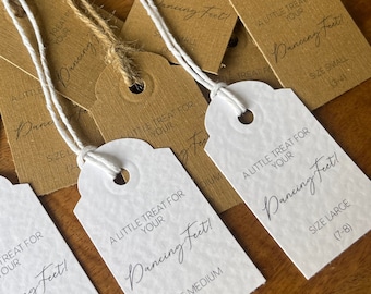 SCALLOPED edge Wedding flipflop Tags with matching Twine.