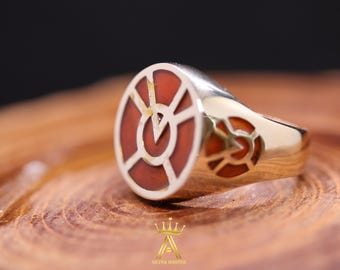 Orange Ring Orange Brass Ring Lantern Ring Brass Ring Orange Lantern
