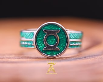 Silver Green Ring Silver 925 Green Lantern