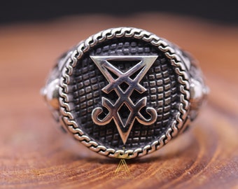 Lucifer Ring Silver Lucifer Ring Signet of Lucifer Ring Silver 925 Lucifer Jewelry