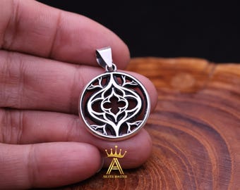 Oxidized Sterling Silver Gothic Pendant