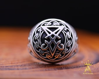 Lucifer Ring Sigil of Lucifer Ring Silver Ring Silver 925 Lucifer Jewelry Lucifer