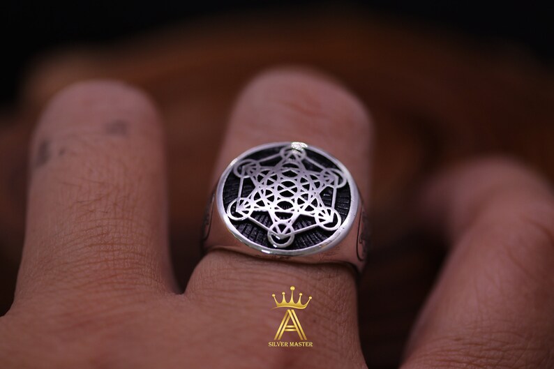 Metatron Ring Silver Metatron Ring Silver 925 Powerful and Wise Sign ...