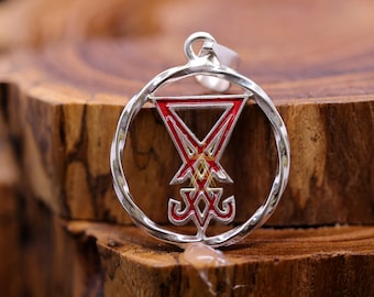 Silver Lucifer Pendant Silver Pendant Silver 925 Red Enamel Lucifer Jewelry