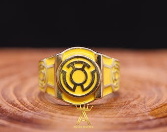 Yellow Ring Brass Ring Yellow Lantern Brass Ring