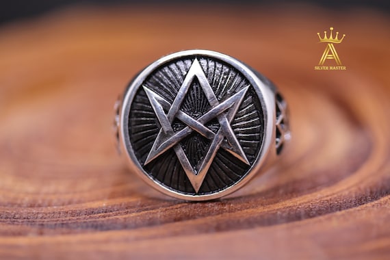 Unicursal Hexagram Ring Silver Ring Silver 925 Hexagram Ring Unicursal Hexagram Etsy