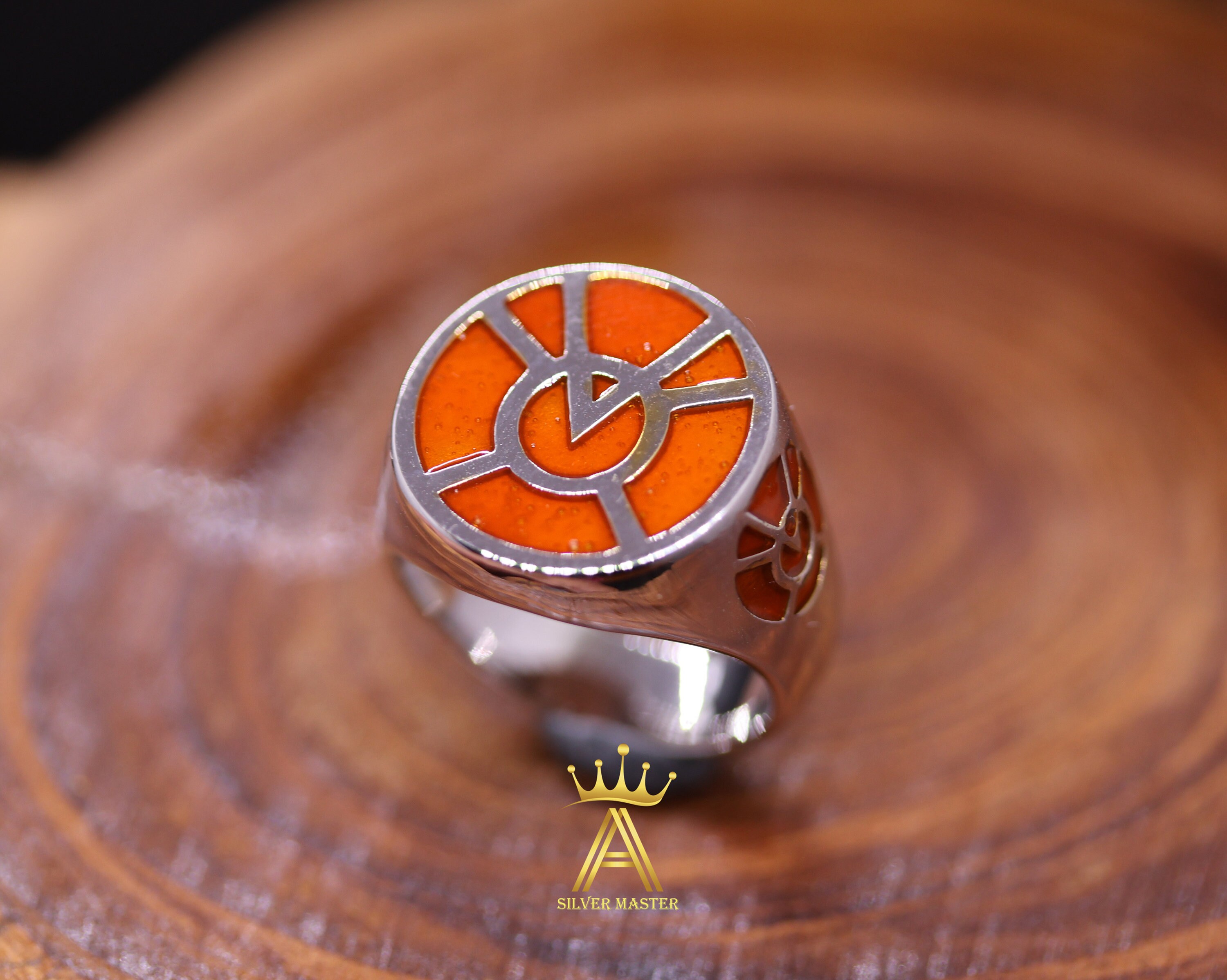 Orange Ring Silver Orange Ring Orange Lantern Silver Ring