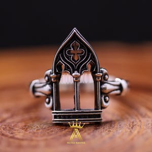 Cathedral Door Ring Church Window Ring Gothic Cathedral Ring Silver 925