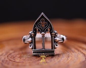 Cathedral Door Ring Church Window Ring Gothic Cathedral Ring Silver 925