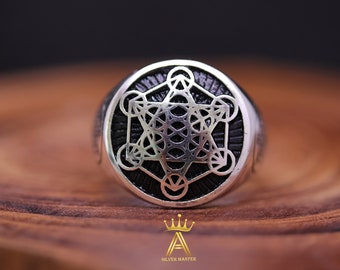 Metatron Ring Silver Metatron Ring Silver 925 Powerful and Wise Sign Metatron