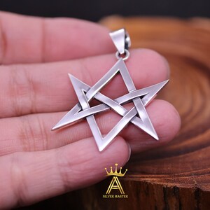 Ann Claridge Unicursal Hexagram 7-Pointed Star Stainless Steel Pendant Necklace - Various Lengths