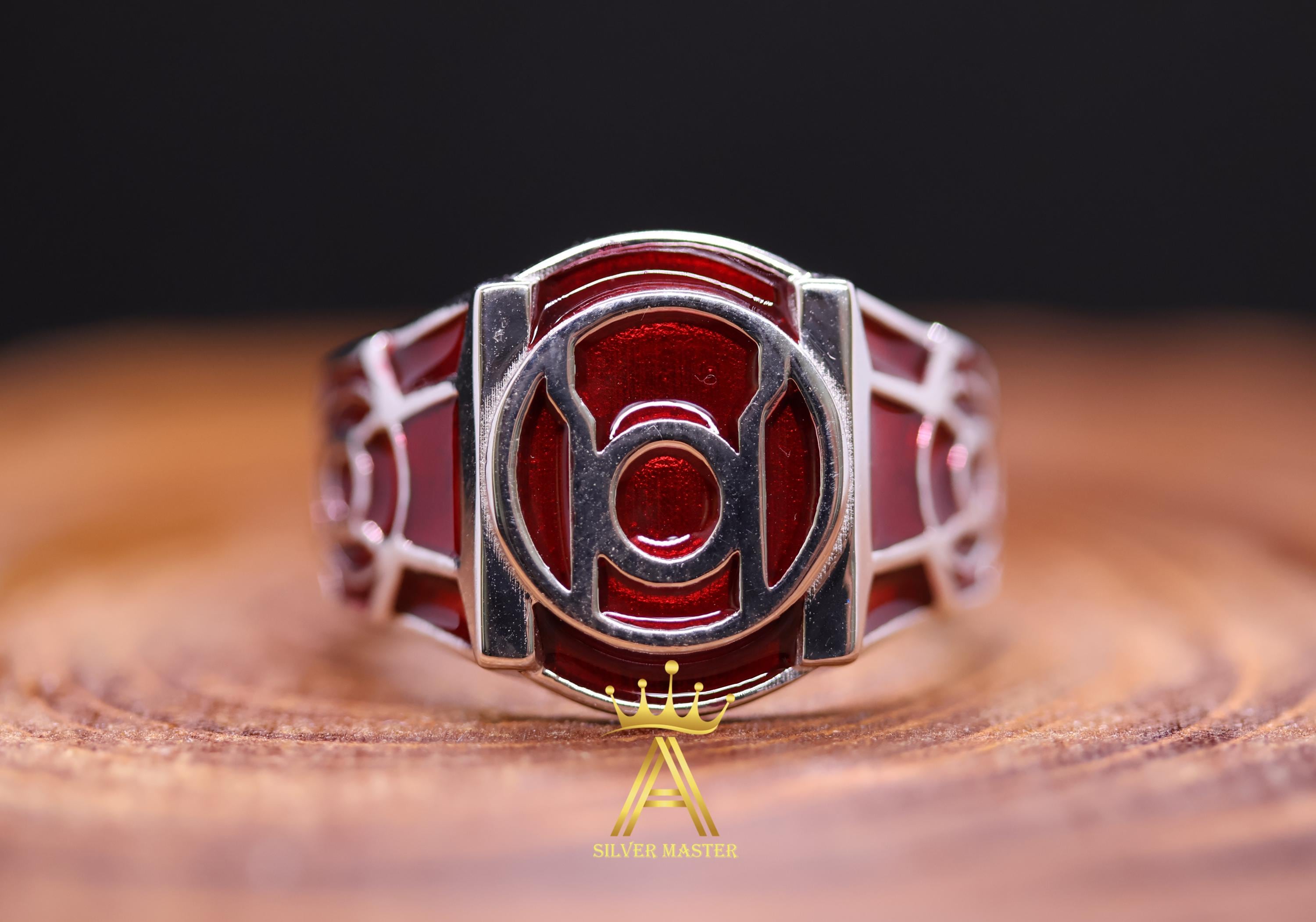 Red Ring Red Enamel Ring Silver Red Ring Red Lantern Silver 925