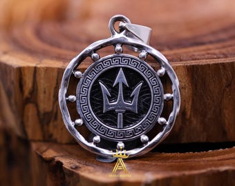 Trident Pendant Poseidon Pendant Poseidon's Trident Silver Pendant Silver 925