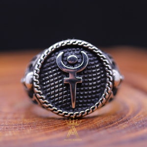 Hades Ring Hades Astrology Signet Ring Silver Hades Ring Silver 925