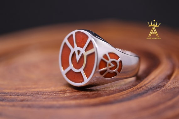 Orange Ring Silver Orange Ring Orange Lantern Silver Ring Silver