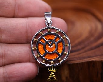 Orange Pendant Orange Lantern Orange Silver Pendant Silver 925 Orange Lantern