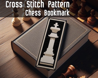 Chess Queen Cross Stitch Bookmark Pattern - PDF Digital Download -mini cross stitch pattern