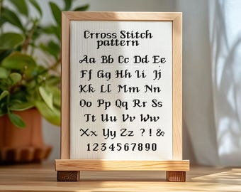 Small Cross Stitch Alphabet Pattern: Decorative Font (PDF Download)