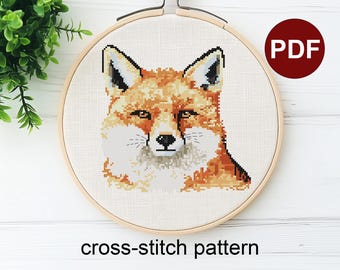 Fox Cross Stitch Pattern: Small Animal Art (Digital Download)