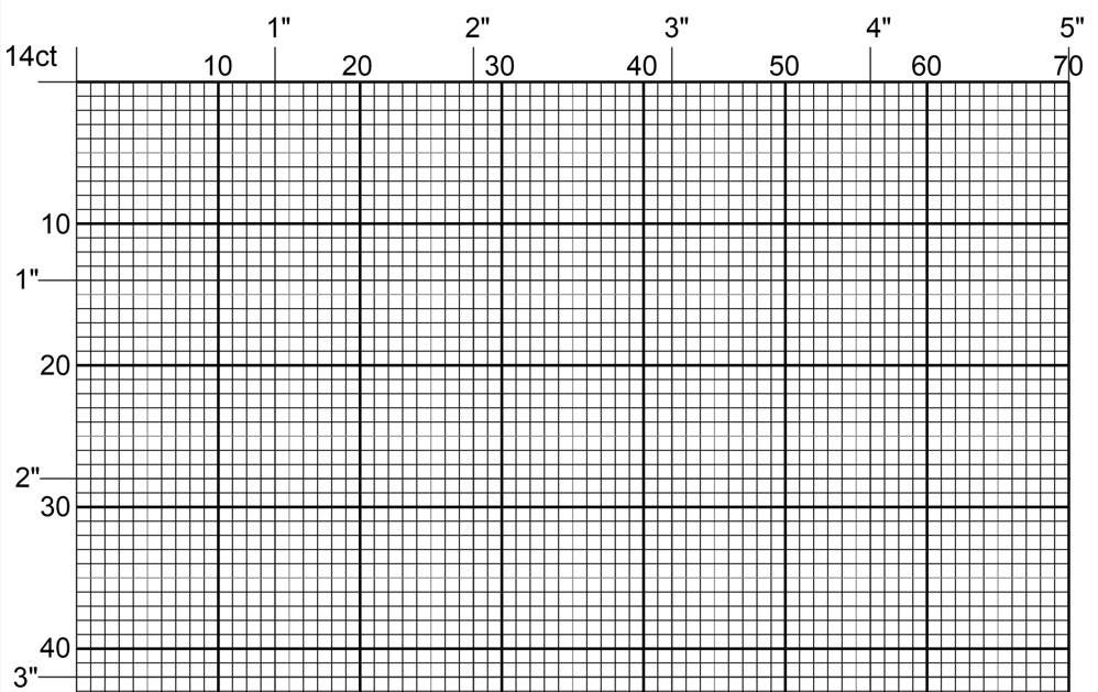 14 Count Cross Stitch Graph Paper, Printable Aida Grid With Inch ...