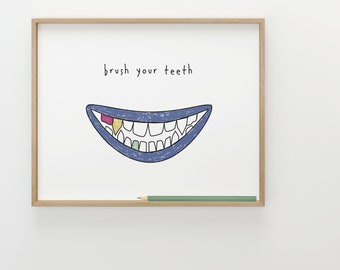 Brushing Your Teeth Challenge for Children, Digital Kit Habit Tracker