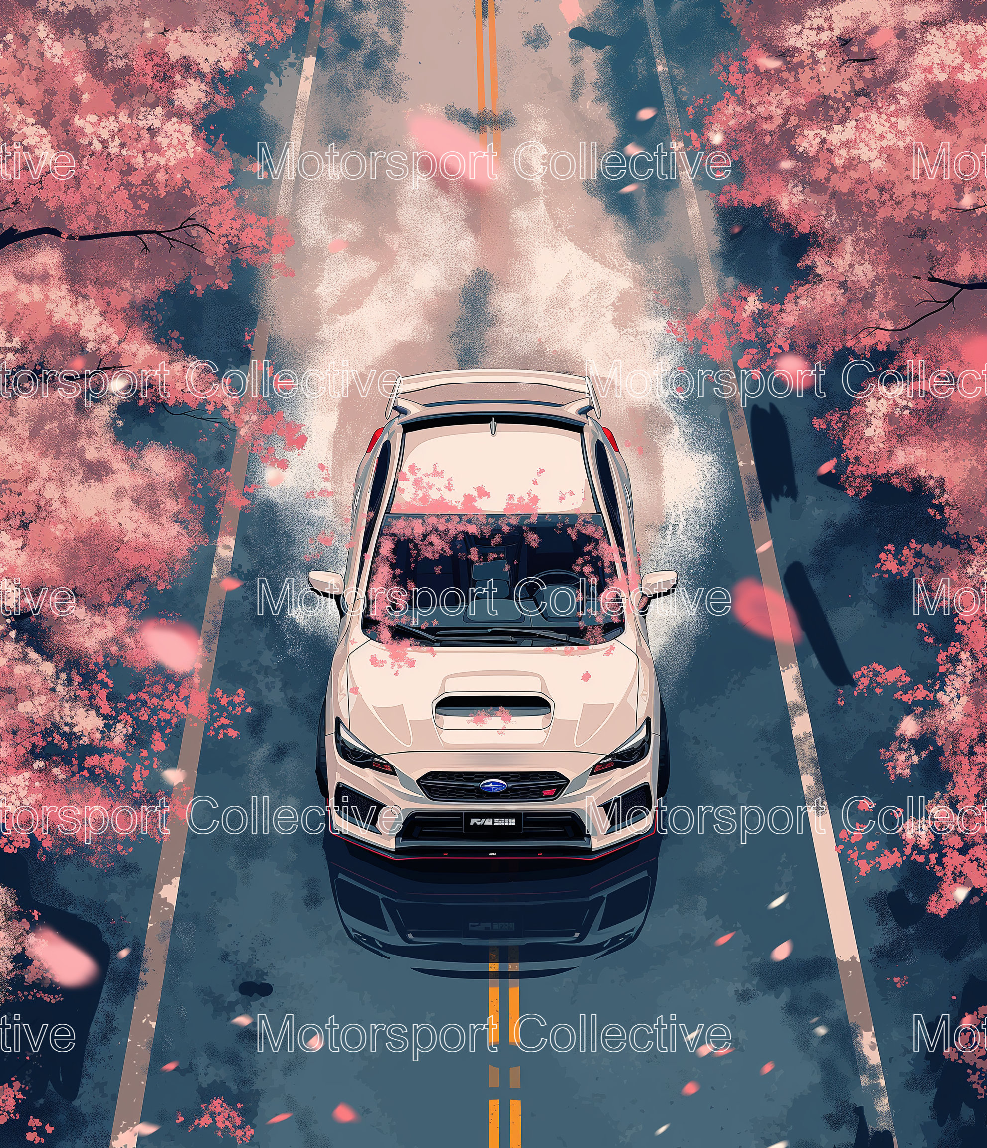 Amazing Cherry Blossom Red Subaru Pictures