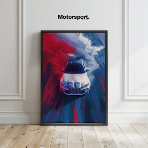 BMW M3 M4 G80 Poster M Division Tribute Wall Art Digital Download Automotive Car Enthusiast Art ver 2