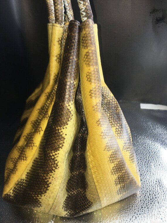 Bowling Bag Rare Vintage Python Skin Leather Satc… - image 8