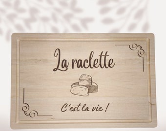 Planche à découper raclette, planche personnalisable, planche à découper bois, planche personnalisé, planche cadeau gravé