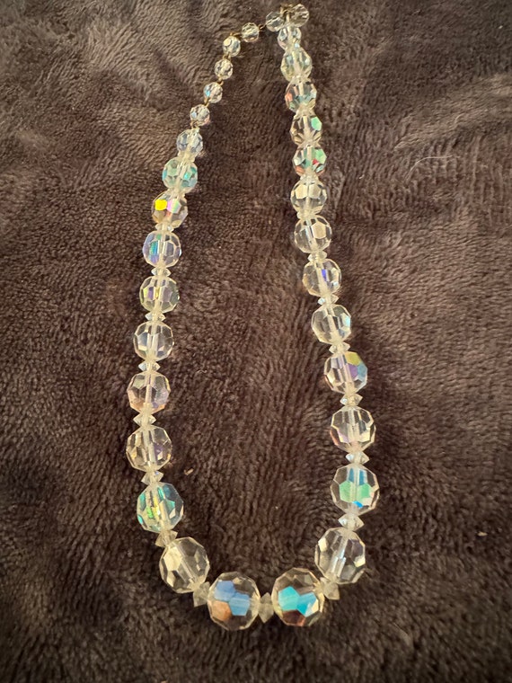 Vintage clear crystal choker necklace - image 1