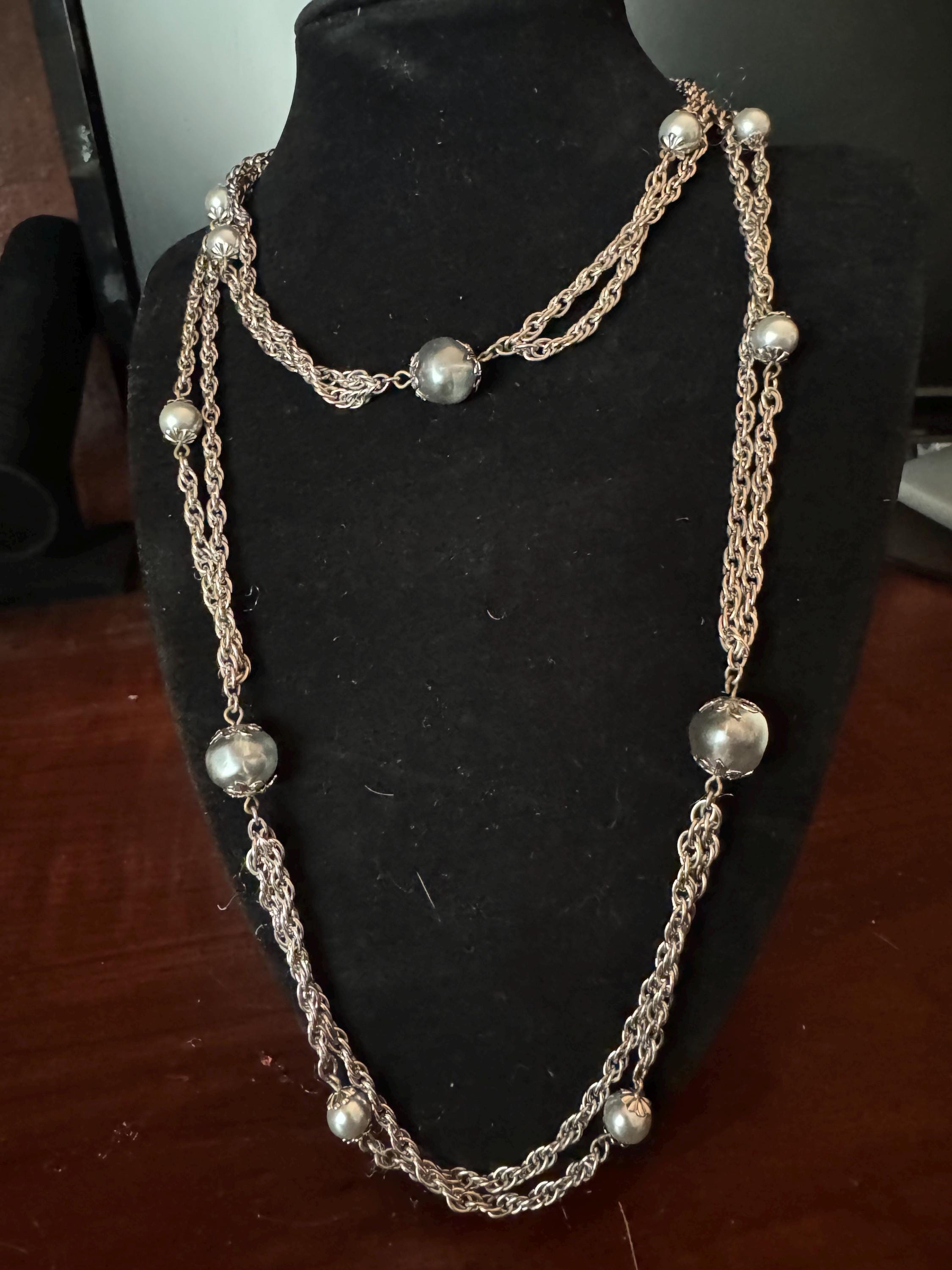 Collier perles résine en acier inoxydable style gigi clozeau