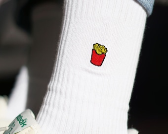 Pommes | Bestickte Socken aus Bio Baumwolle