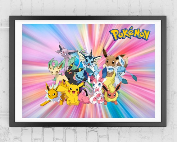 イーブイ Eeveelution ポスター ピカチュウ付き、ポケモンポスター 