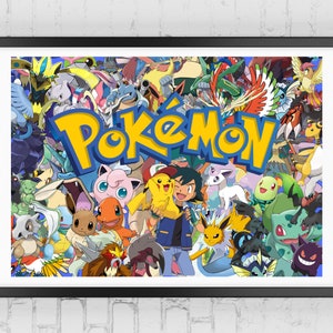 Pokemon Poster, Digital Wall Art, Instant Download, Kids Room Decor, kids Gift