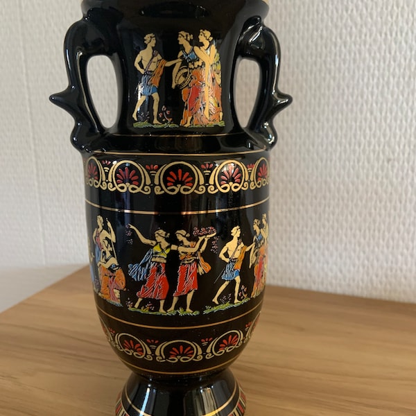 Vase antique Grec  noir or 24 carats