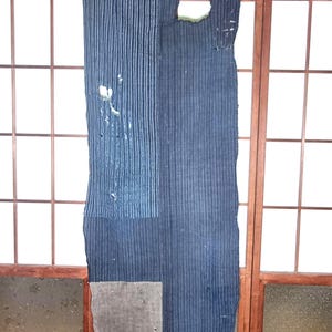 Boro Vintage Japanese Antique Textile (襤褸) | Indigo Sashiko Patchwork Fabric | One-of-a-Kind Wall Art
