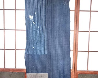 Boro Vintage Japanese Antique Textile (襤褸) | Indigo Sashiko Patchwork Fabric | One-of-a-Kind Wall Art