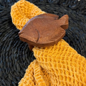 Holzfisch Serviettenhalter Boho rustikaler Holzstil (12er-Set)