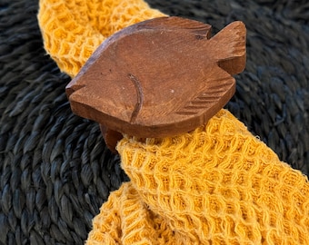 wooden fish napkin holders bohemian rustic wooden style (set of 12)