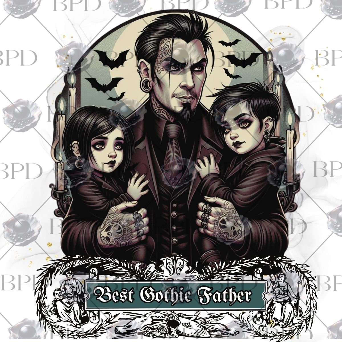 Father's Day Gothic 4 Decal Design PNG File for Tumblers & DIY Projects ...