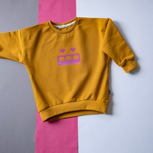 Sweater Herzibahn / aus BioSweat für Kinder / Sofortkauf Gr. 98 ocker/beere