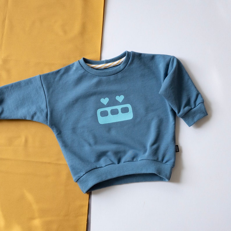 Sweater Herzibahn / aus BioSweat für Kinder / Sofortkauf Gr.56 blau/blau